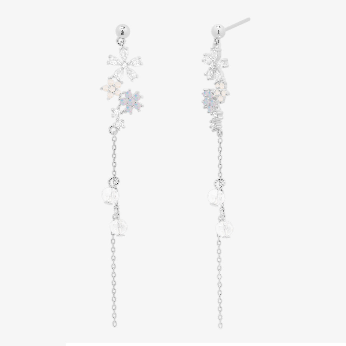 Flower dew drop earrings