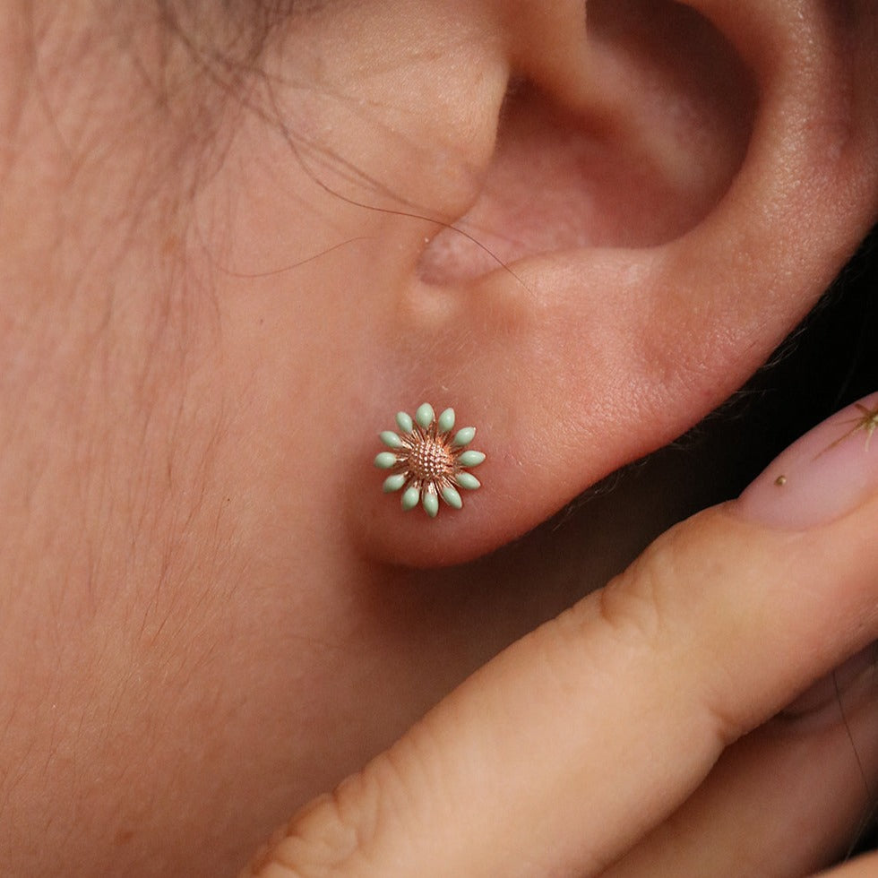 Coloured daisy earrings