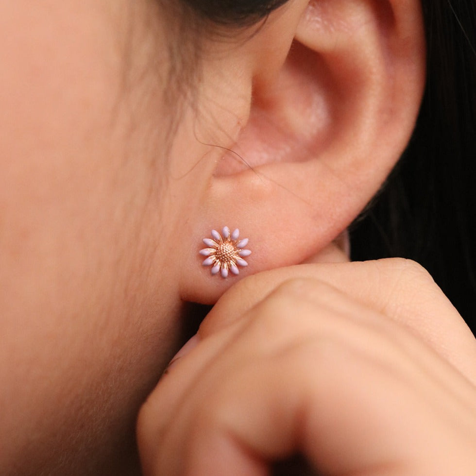 Coloured daisy earrings