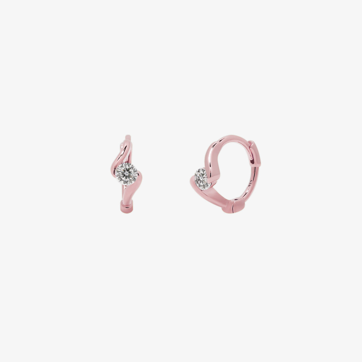 Cubic Twist Huggie Earrings