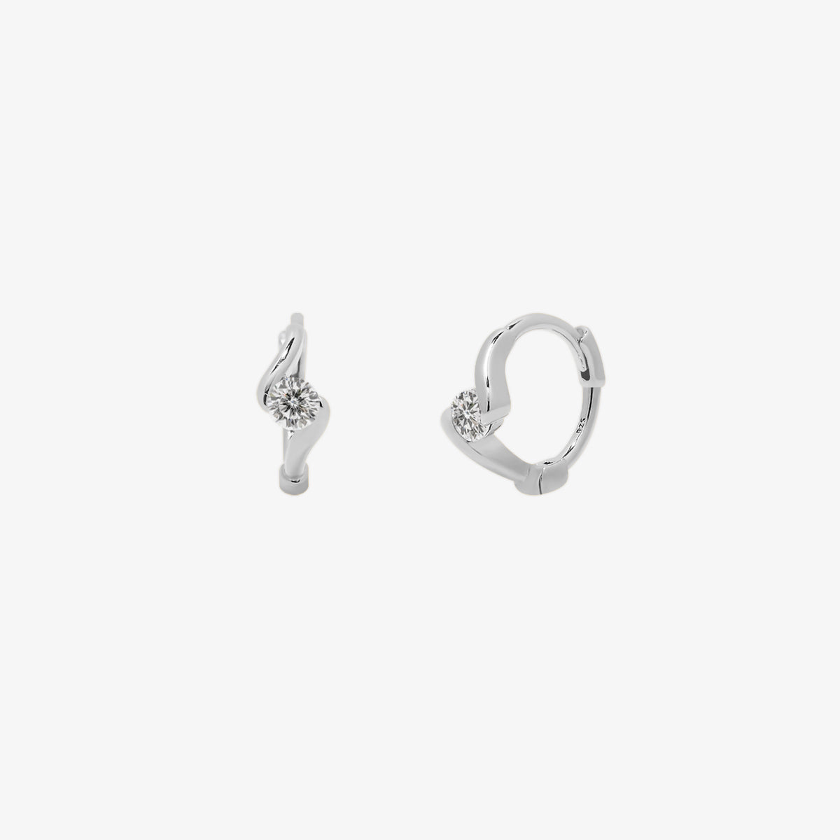 Cubic Twist Huggie Earrings