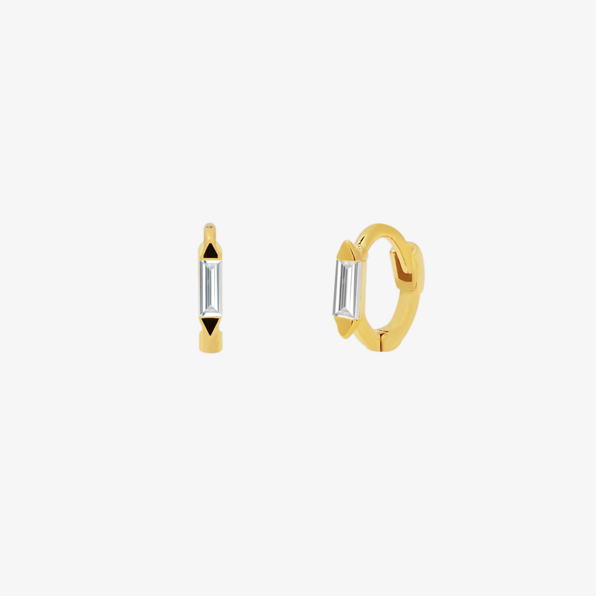 Square cubic huggie earring