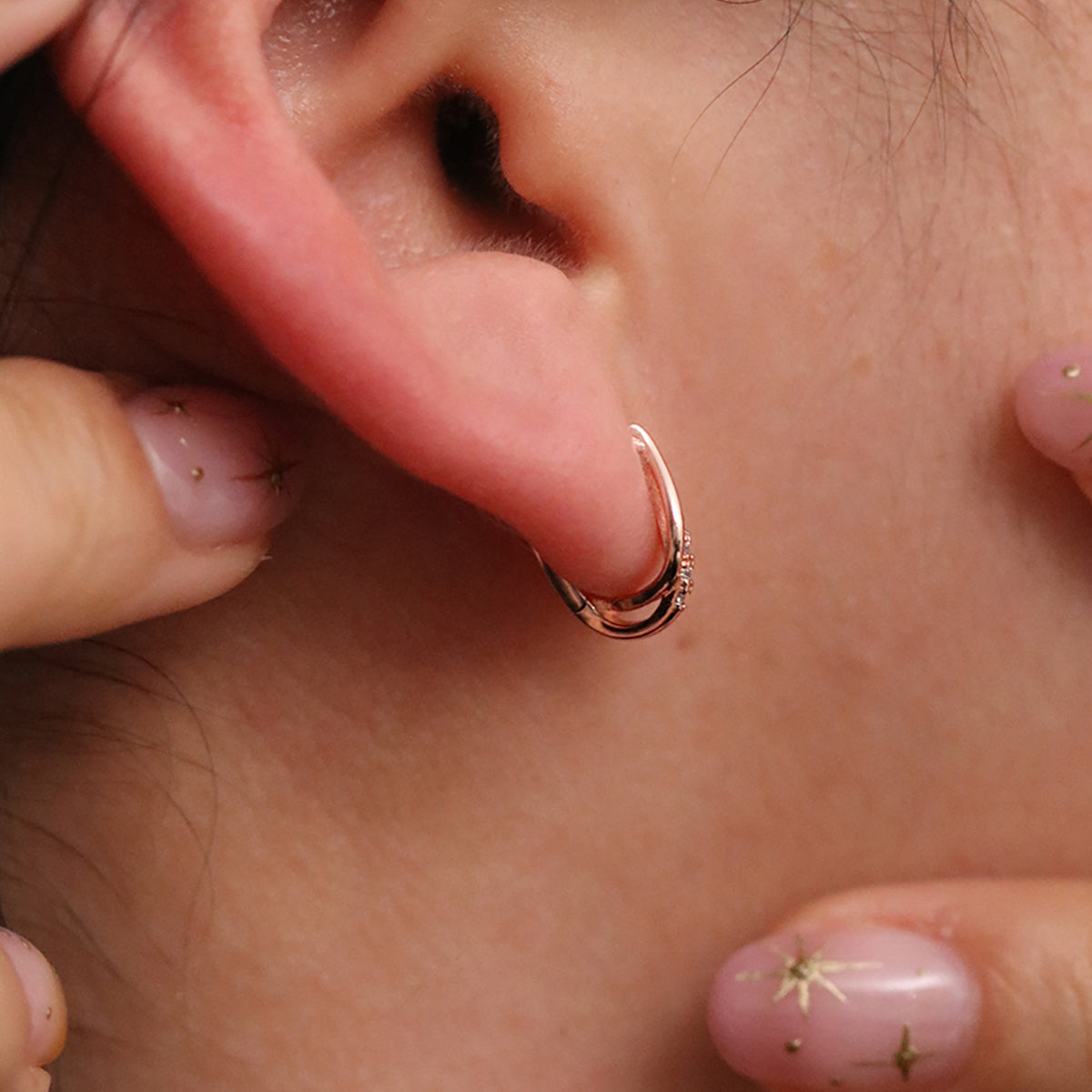 Sleek Curved Huggie Earrings