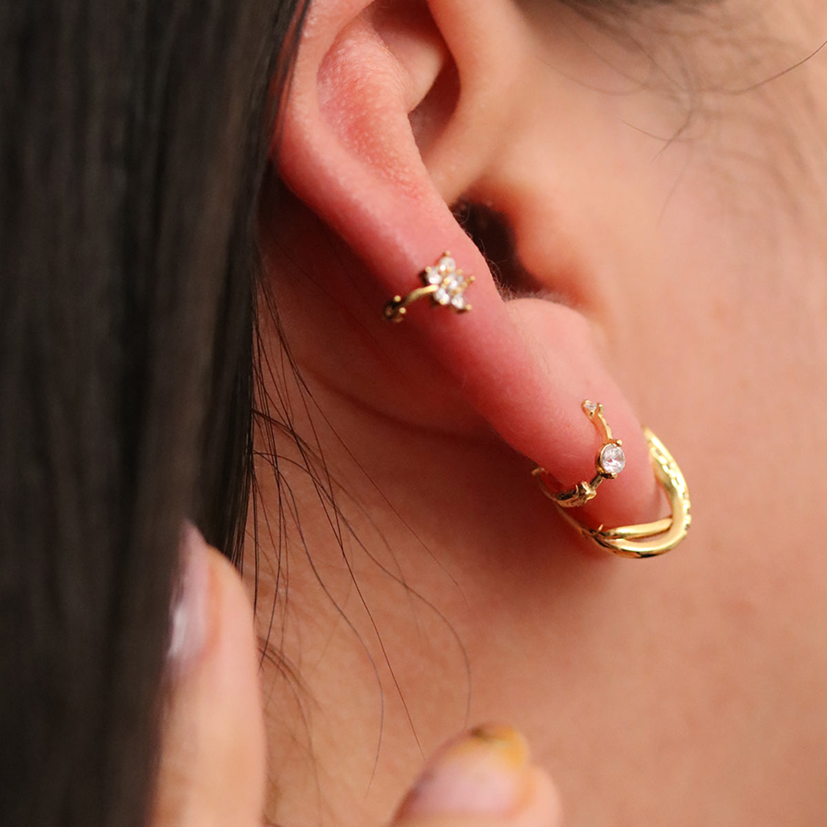 Sleek Curved Huggie Earrings