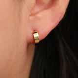Flat edge huggie earrings