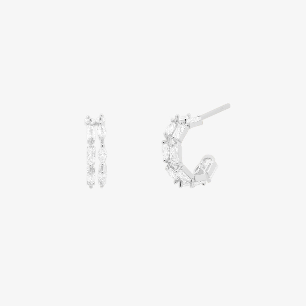 Cascade Sparkle Semi-Hoop Earrings