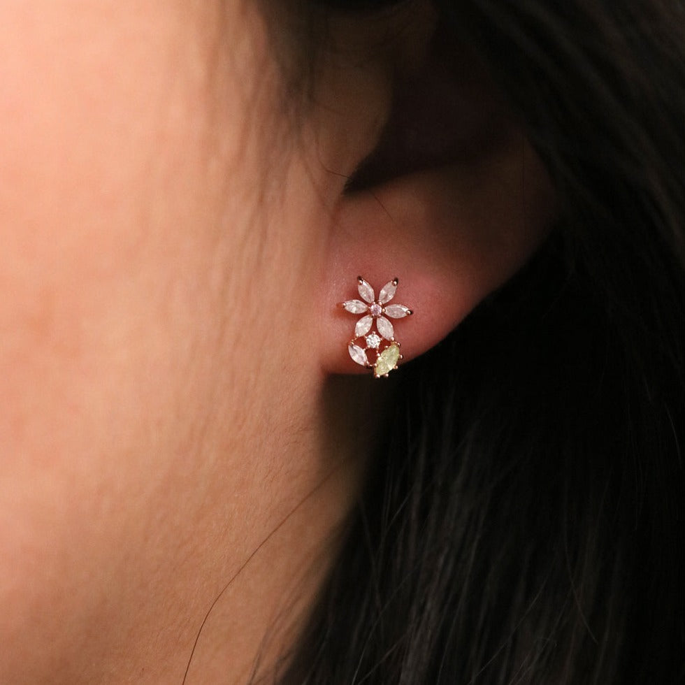 Flower Peridot Earrings