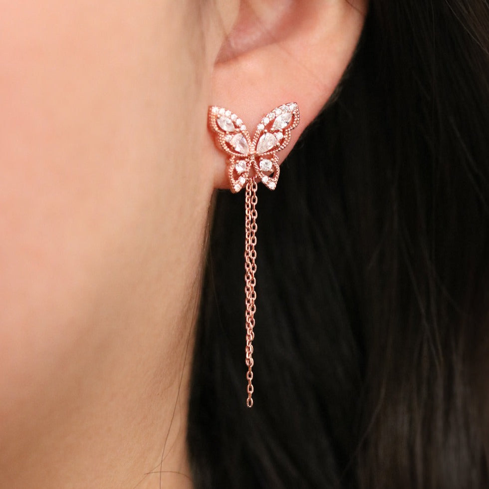 Butterfly Chain Drop Earrings