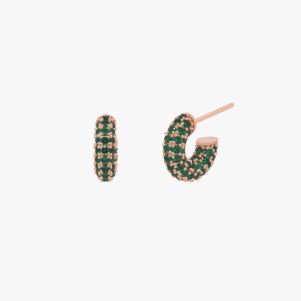 Gemstone semi-hoop earrings