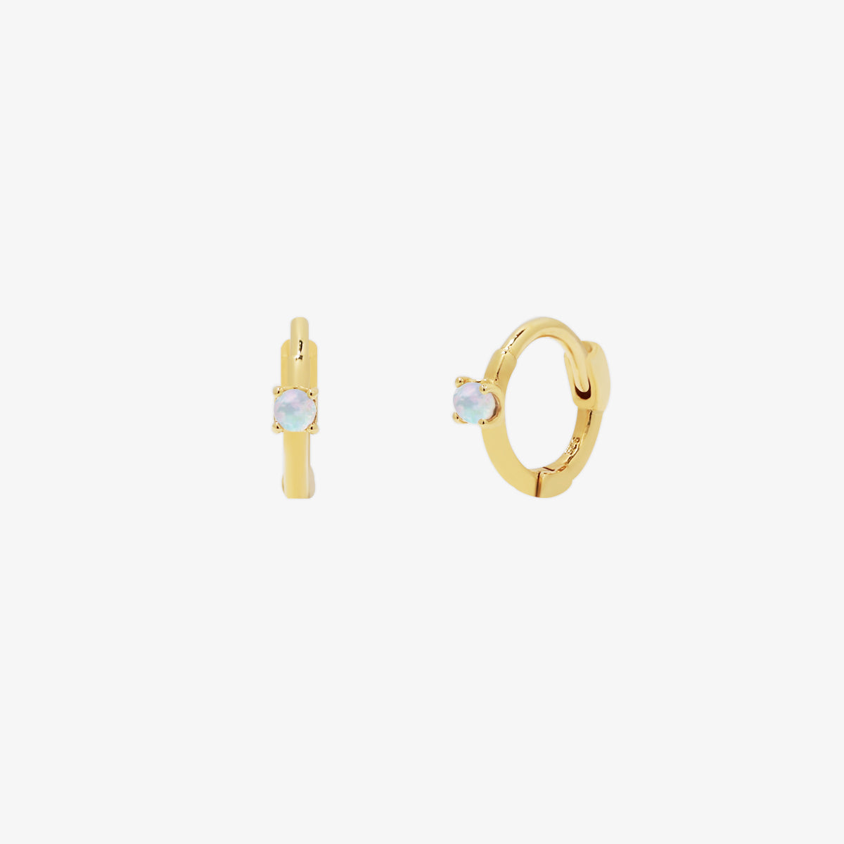 Opal Slim Huggie Earring