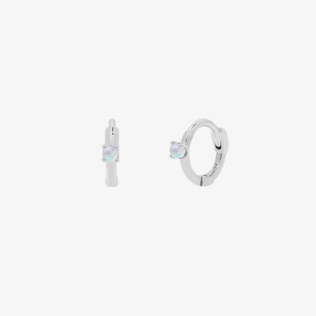 Opal Slim Huggie Earring