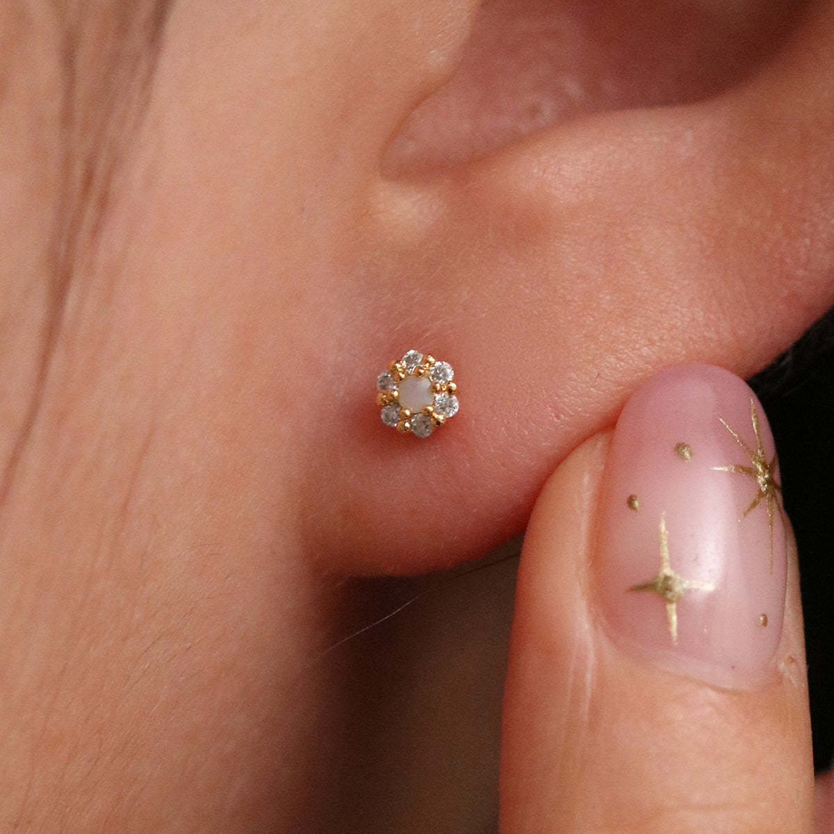 Tiny Flower Sparkle Earrings