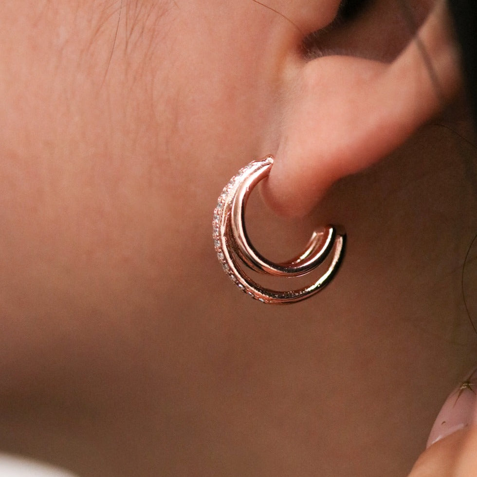 Triple Layer Semi-Hoop earrings