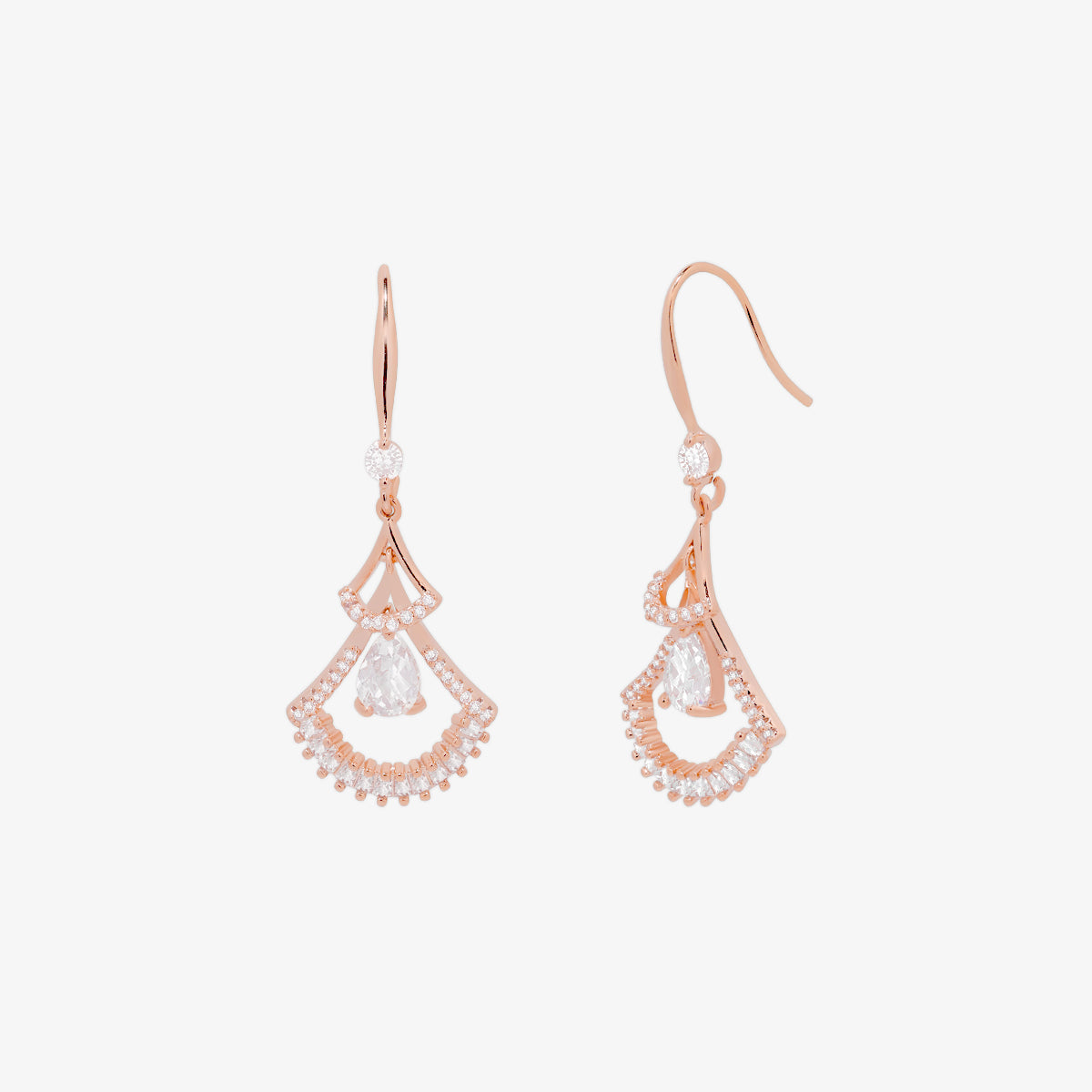 cubic hook drop earrings