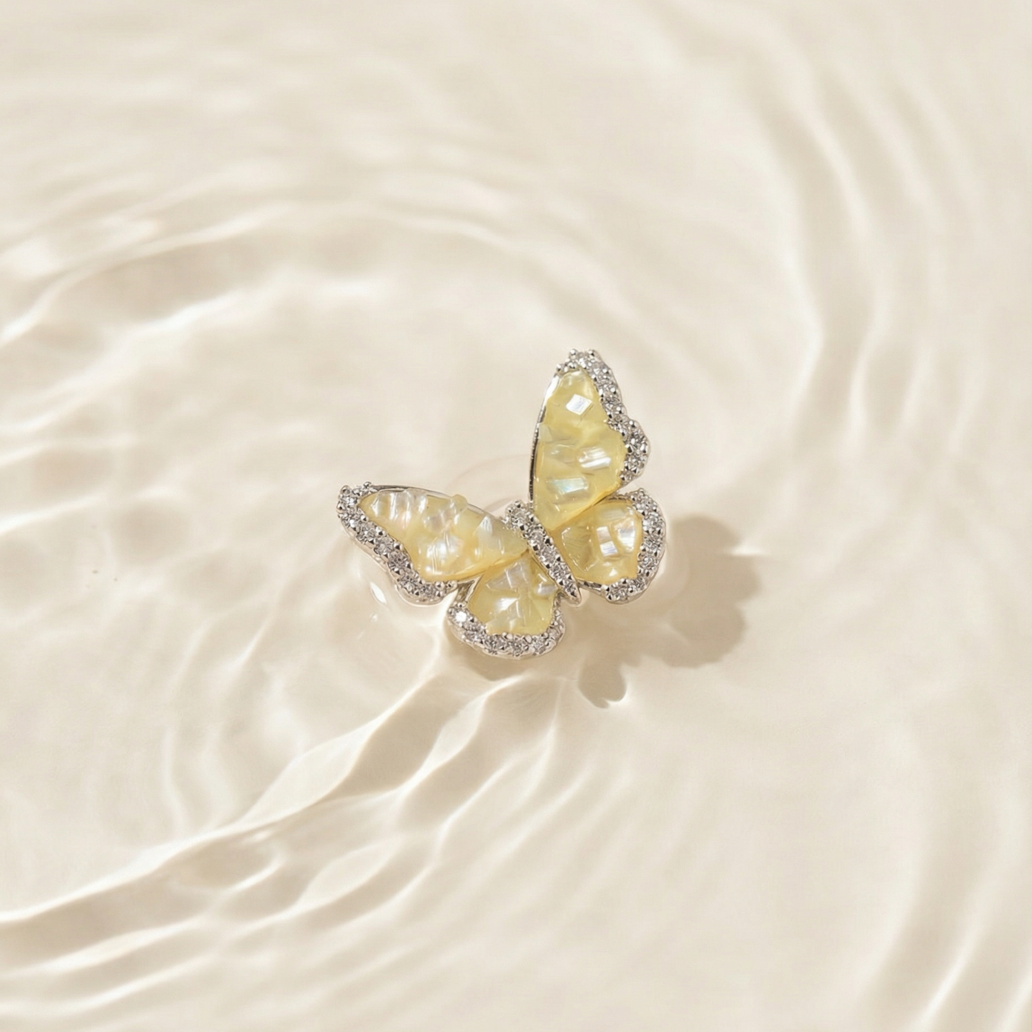 Champagne Glow Butterfly Earrings