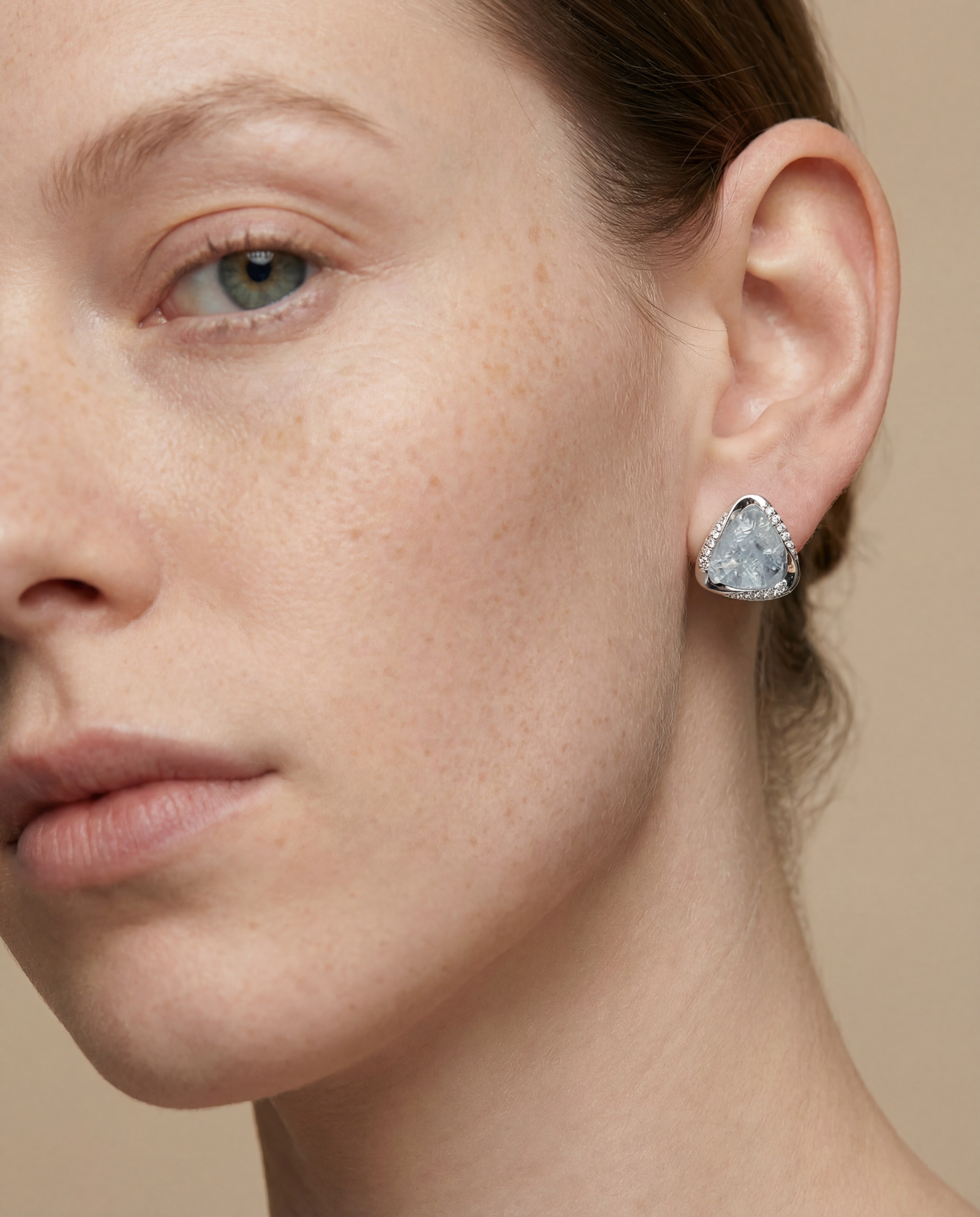Ice Glow Triangle Stud Earrings
