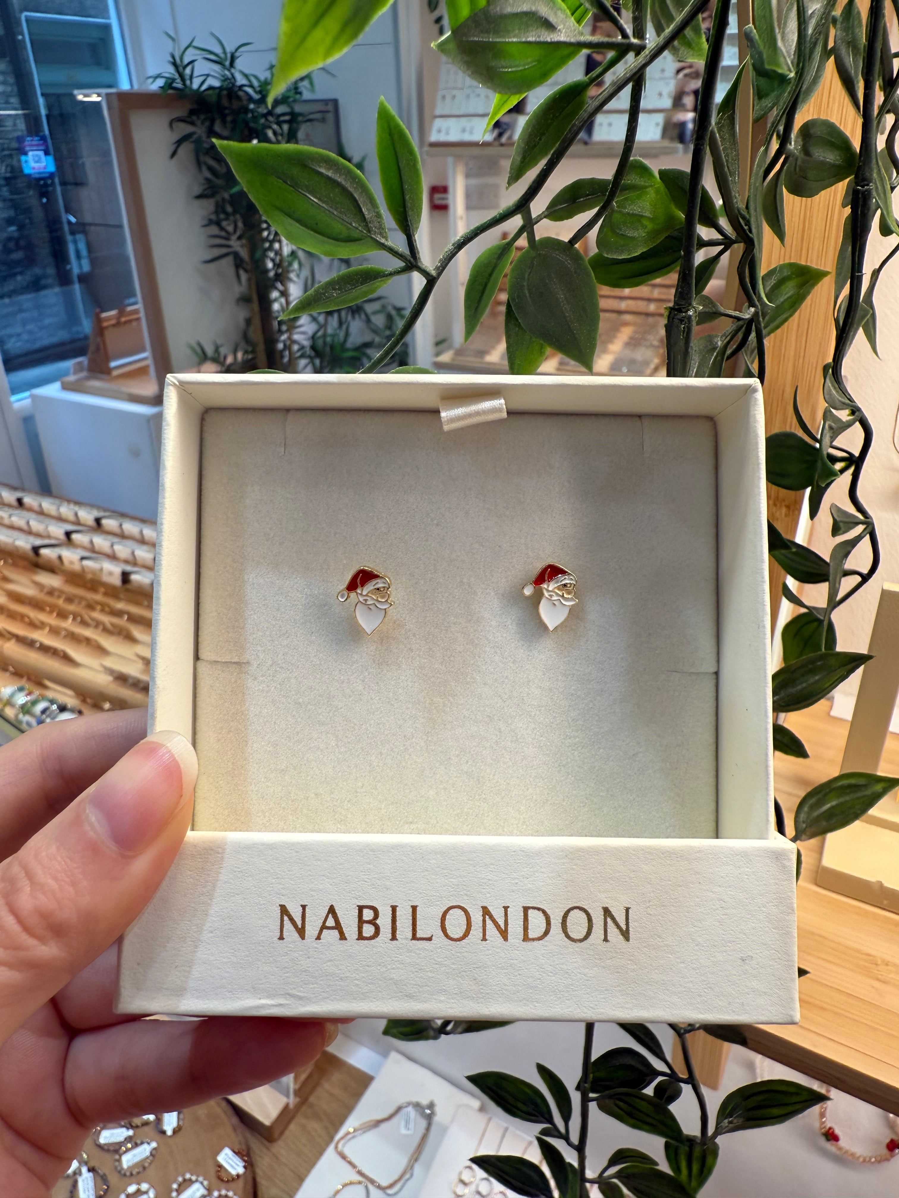 Christmas side santa claus earrings