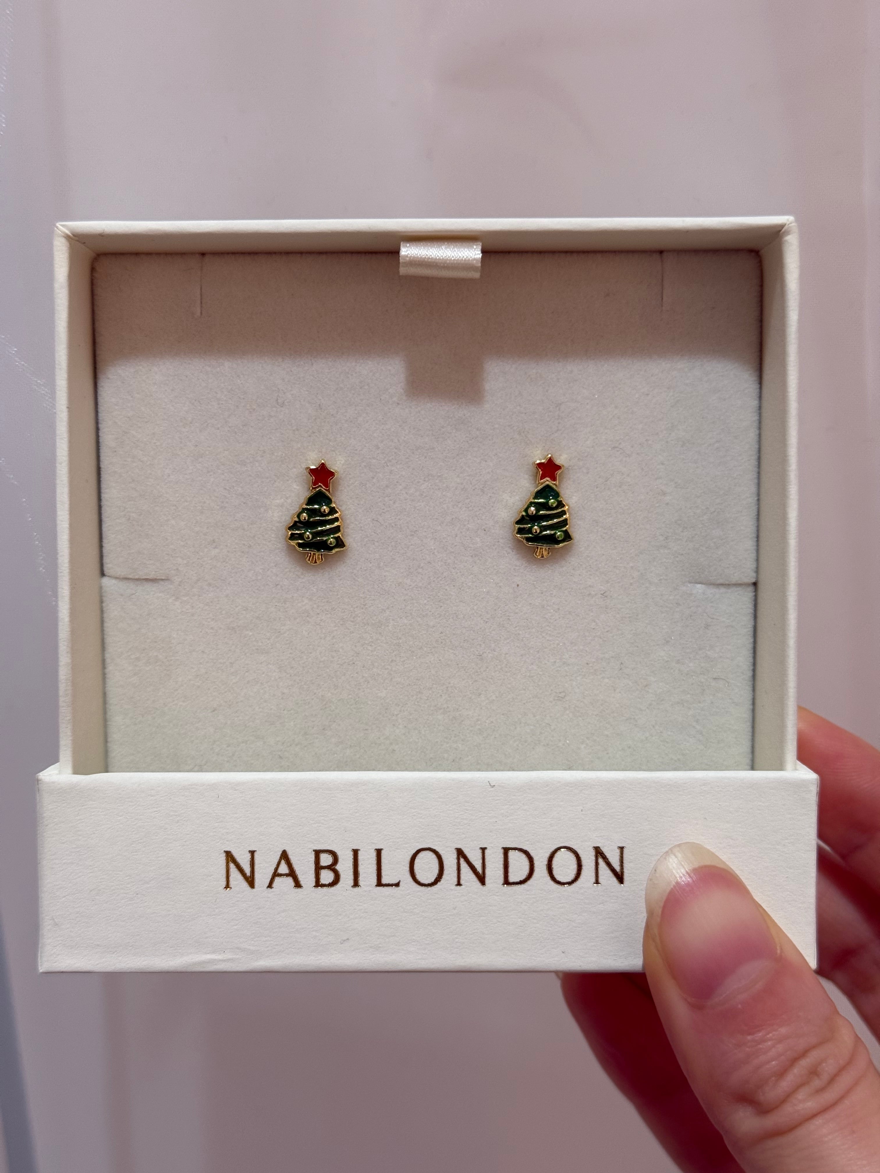 Christmas tinsel baubles tree earrings
