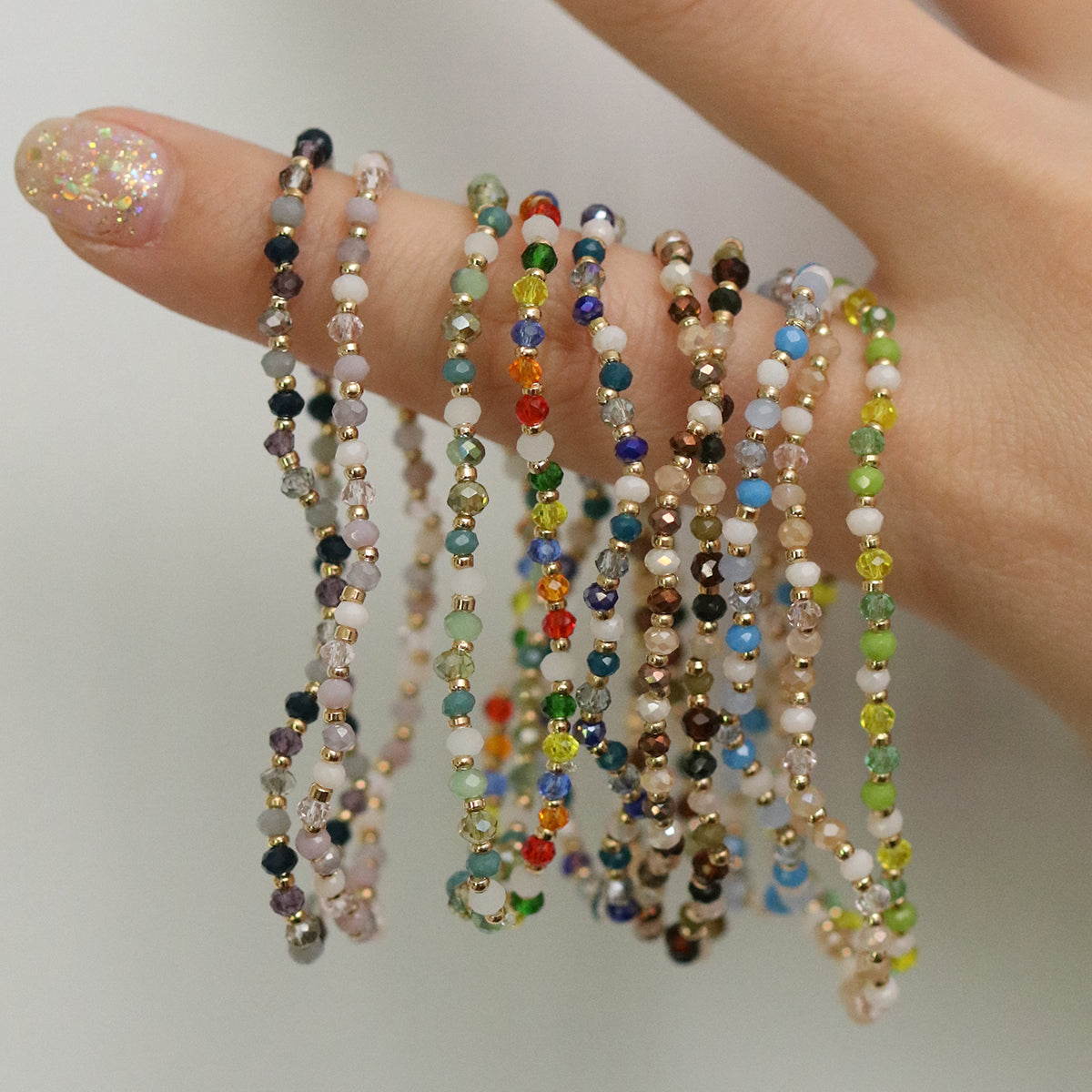 Gemstone stretchable bracelet