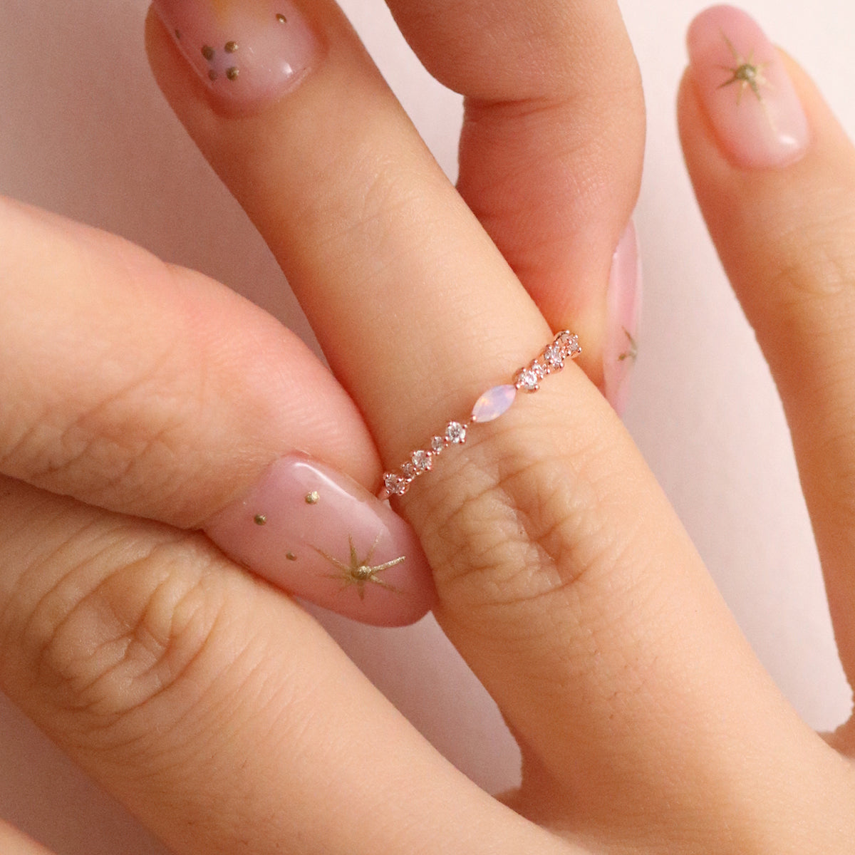 Pink Moonstone Ring