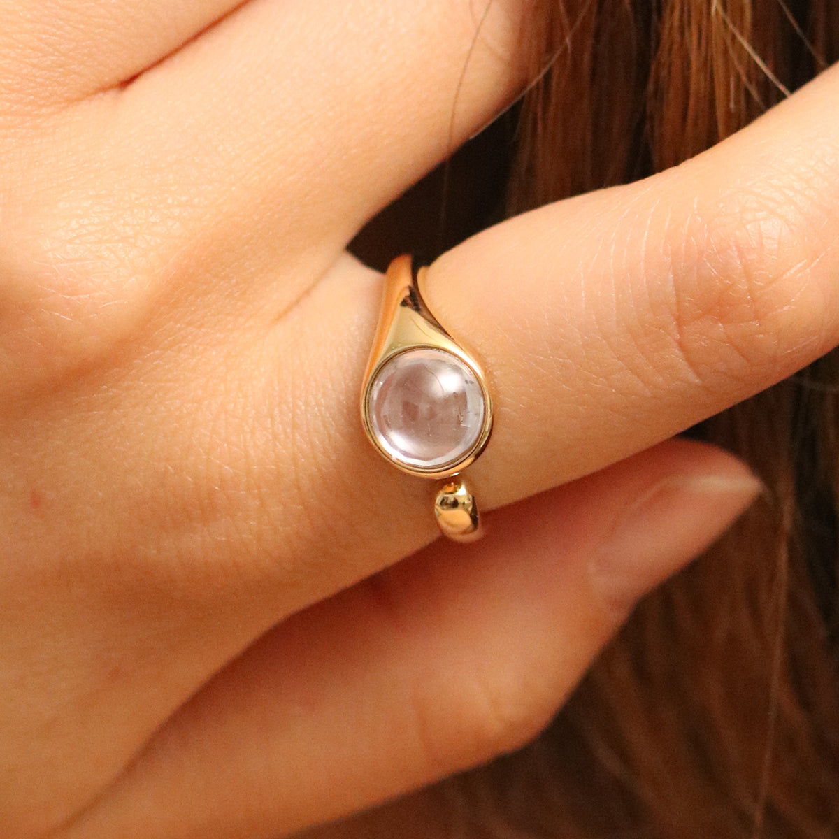 Clear Moonstone Ring