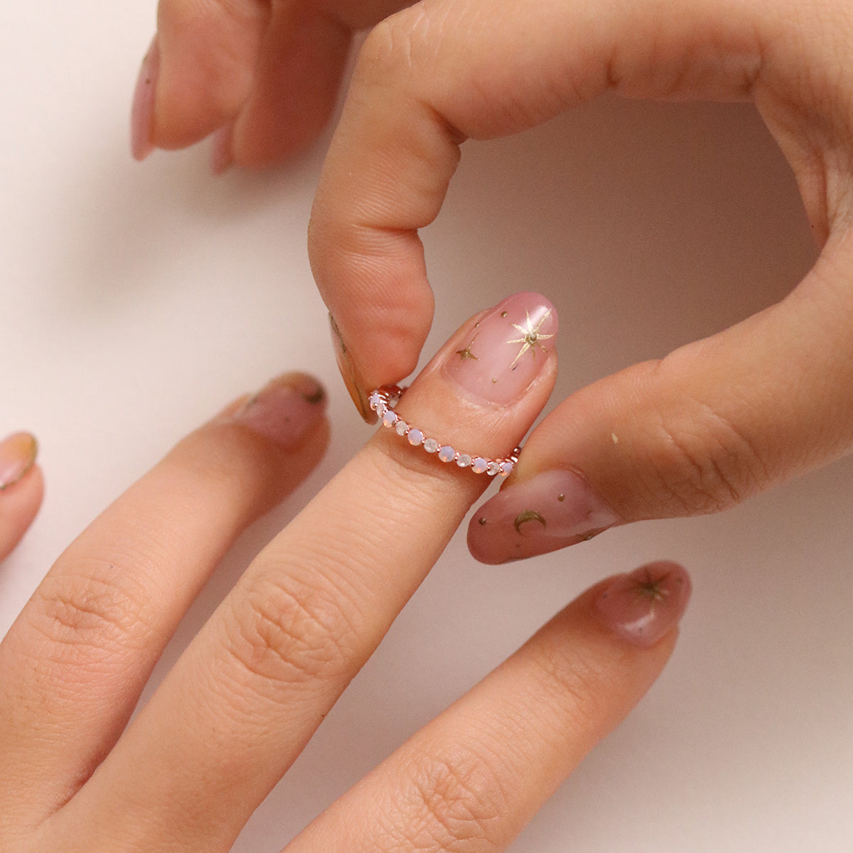 Pale Pink Moonstone ring