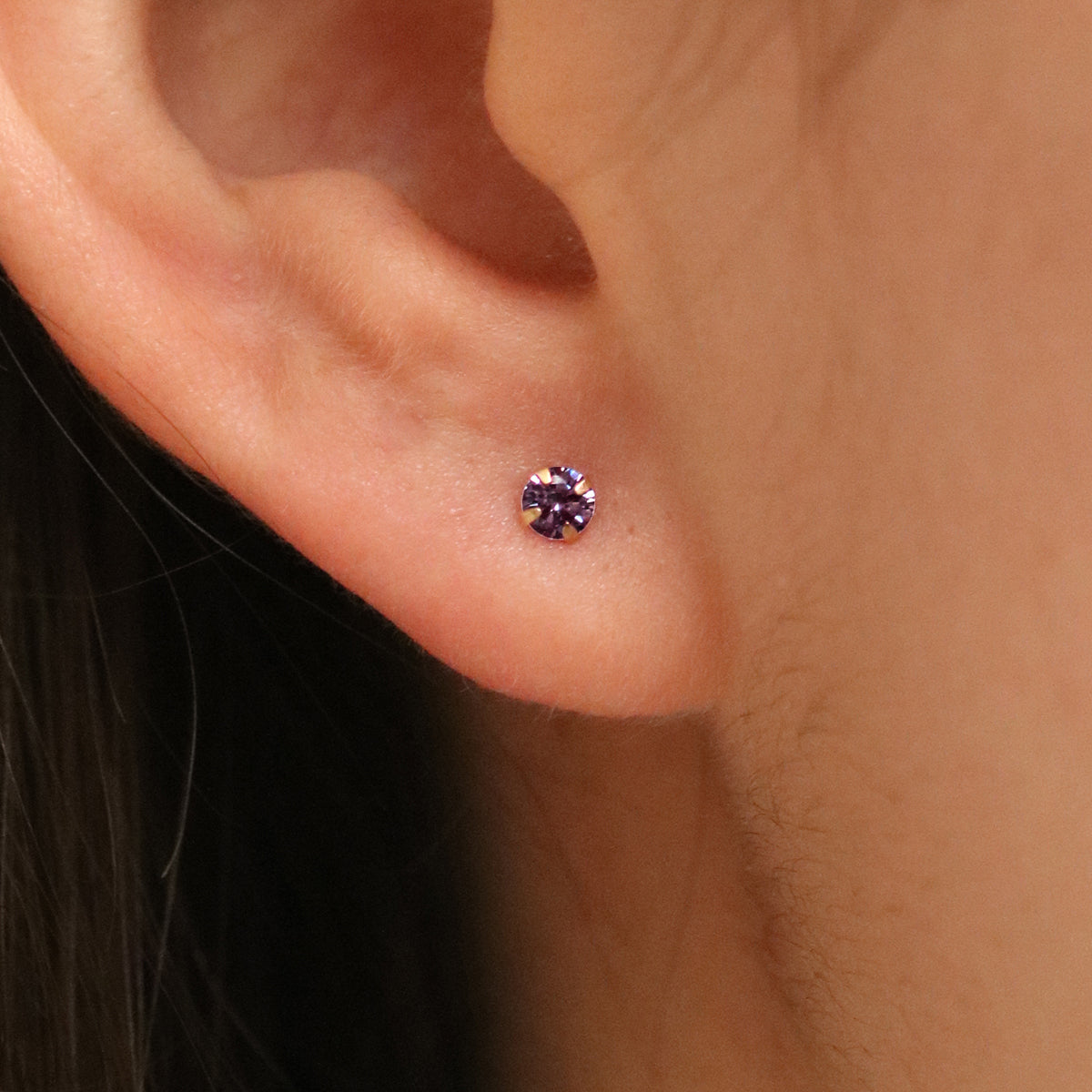 Amethyst 3mm studs