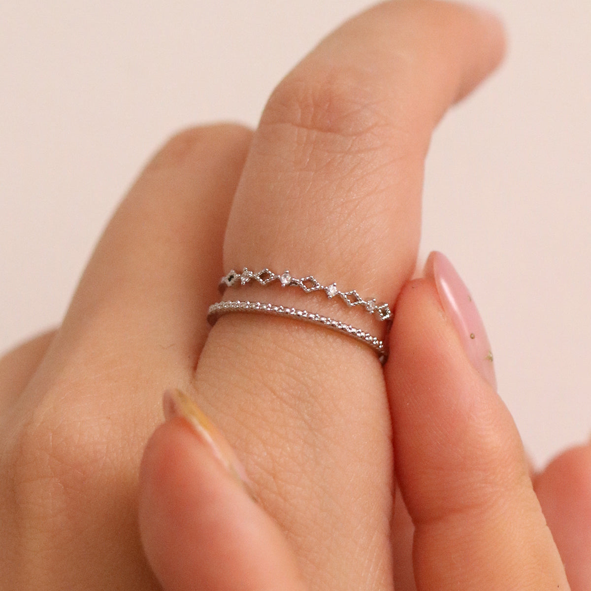 Cubic double layered ring