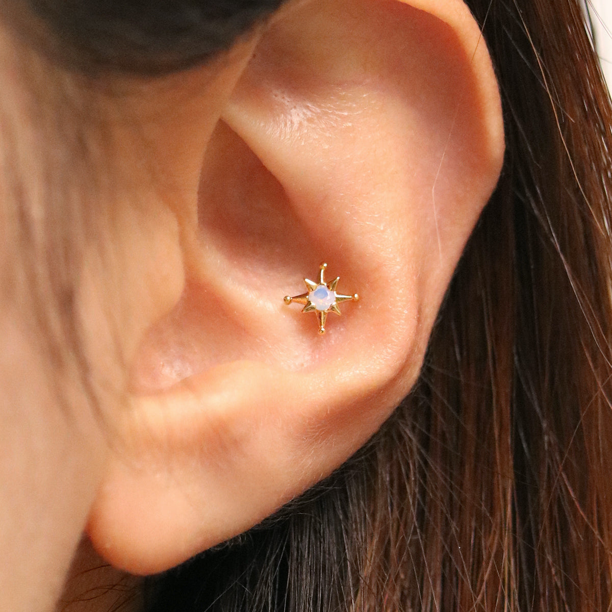 moonstone sparkle star piercing