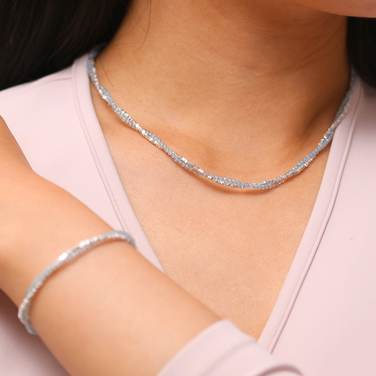 Aquamarine Layered Necklace