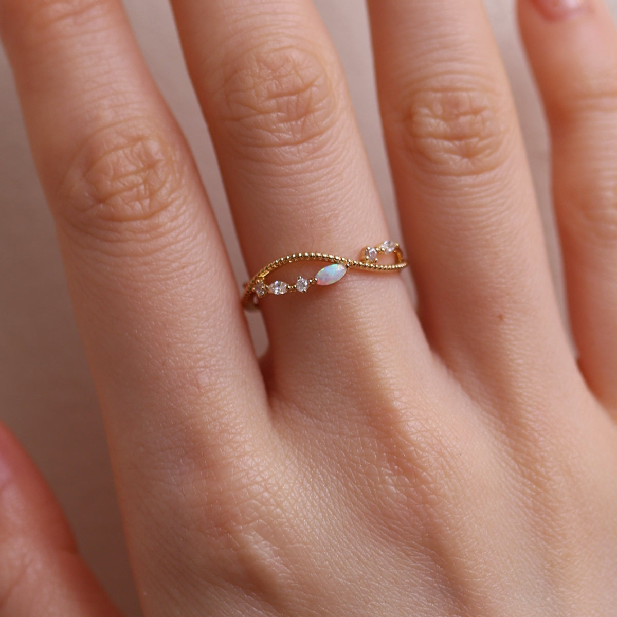 Opal layered ring