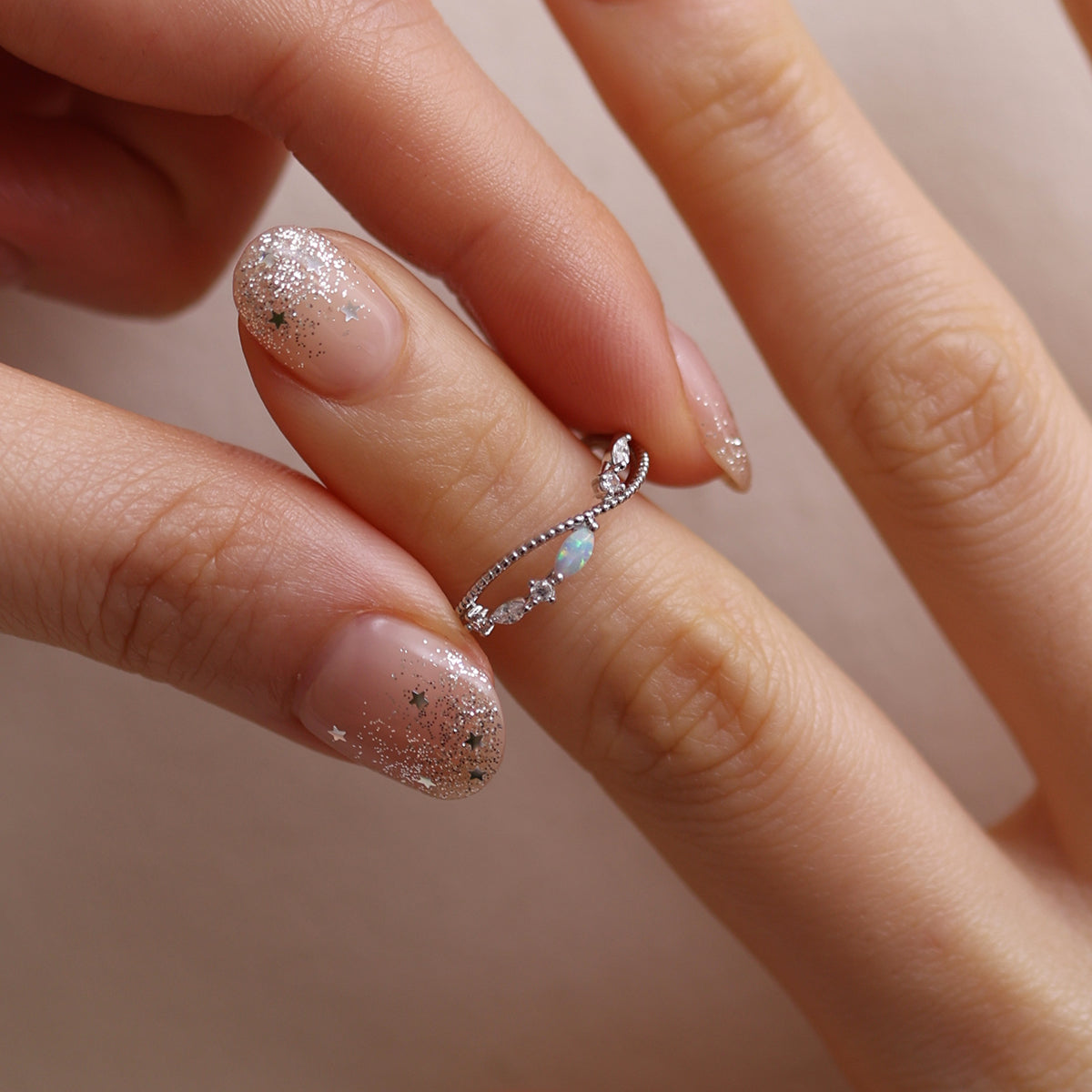 Opal layered ring