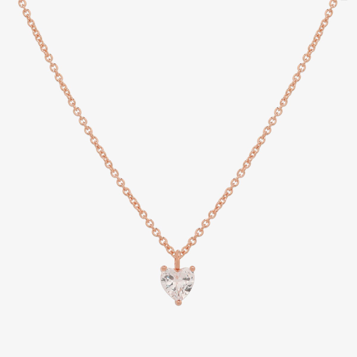 Plain heart cubic pendant necklace