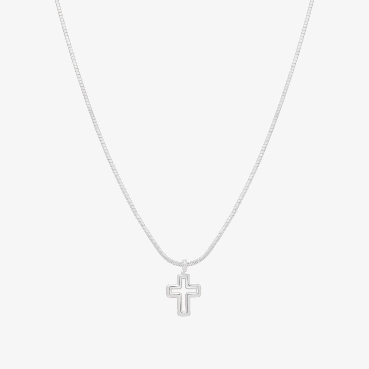 Line cross pendant necklace