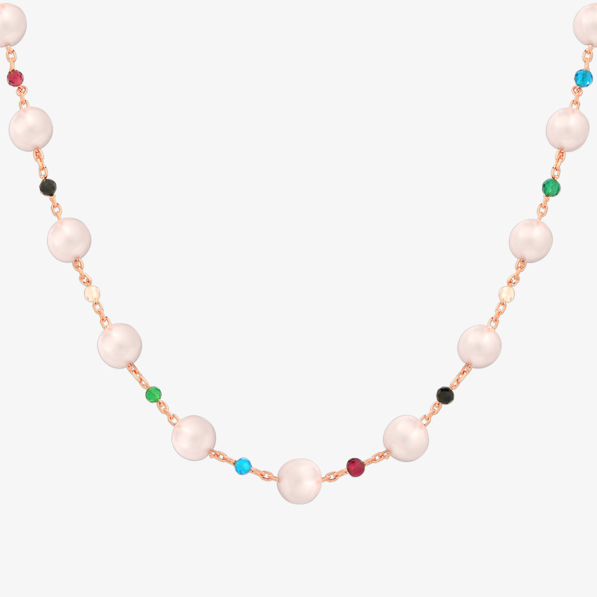 Rainbow pearl beads necklace