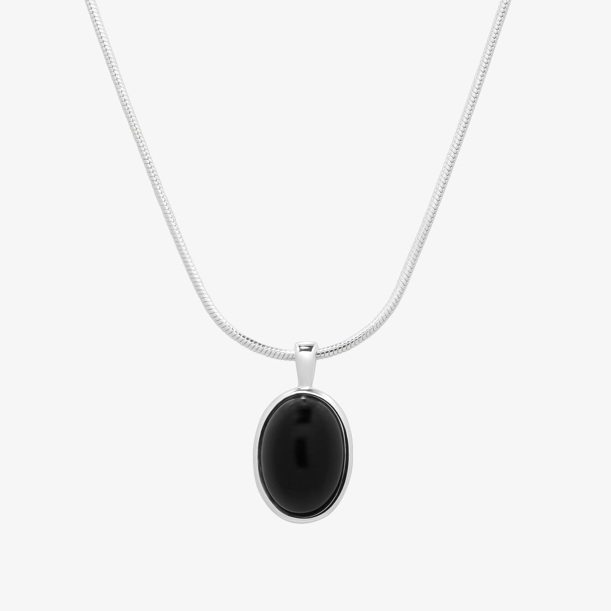 Black onyx snake necklace