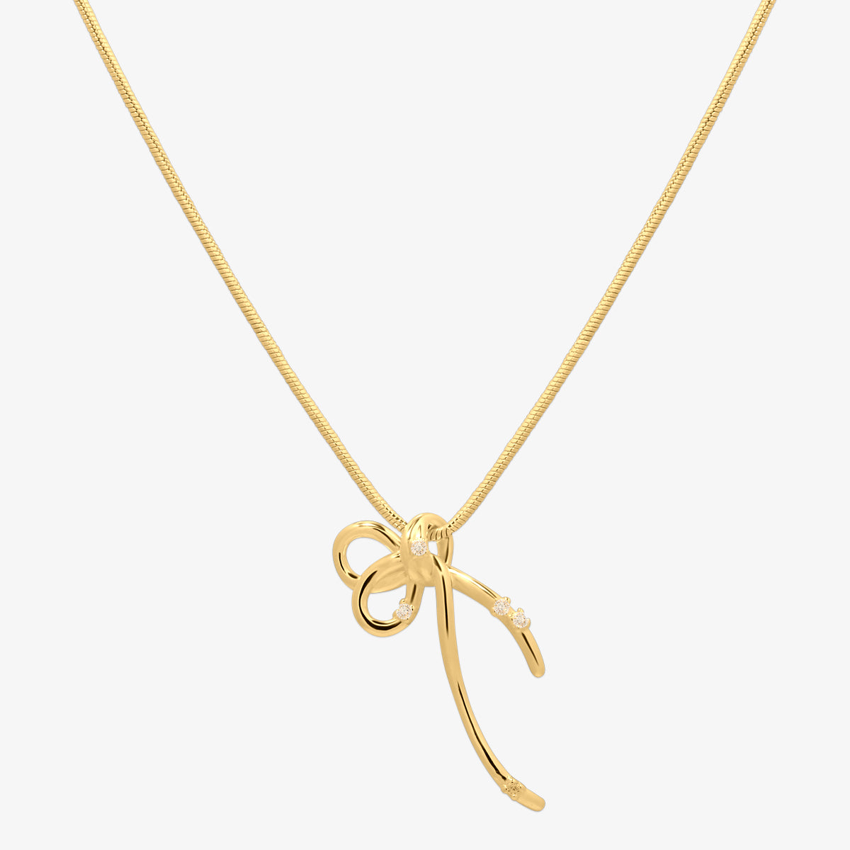 Snake cubic bow necklace