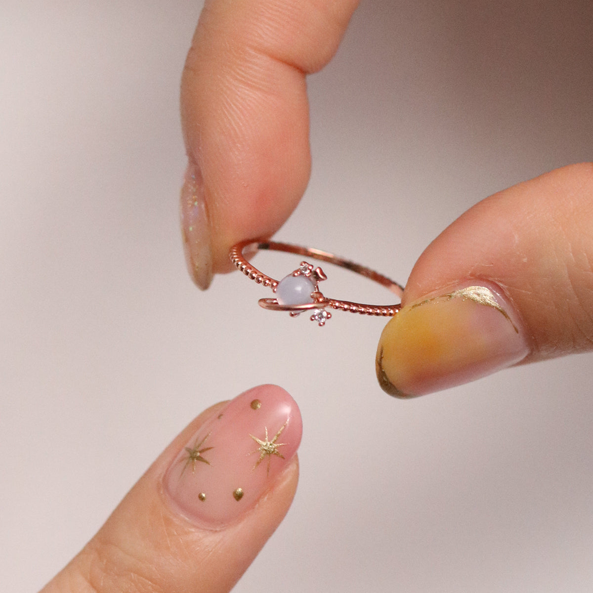 Moonstone saturn ring