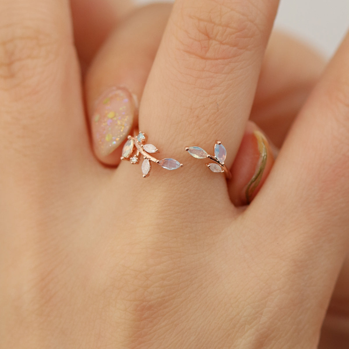 Moonstone vine ring