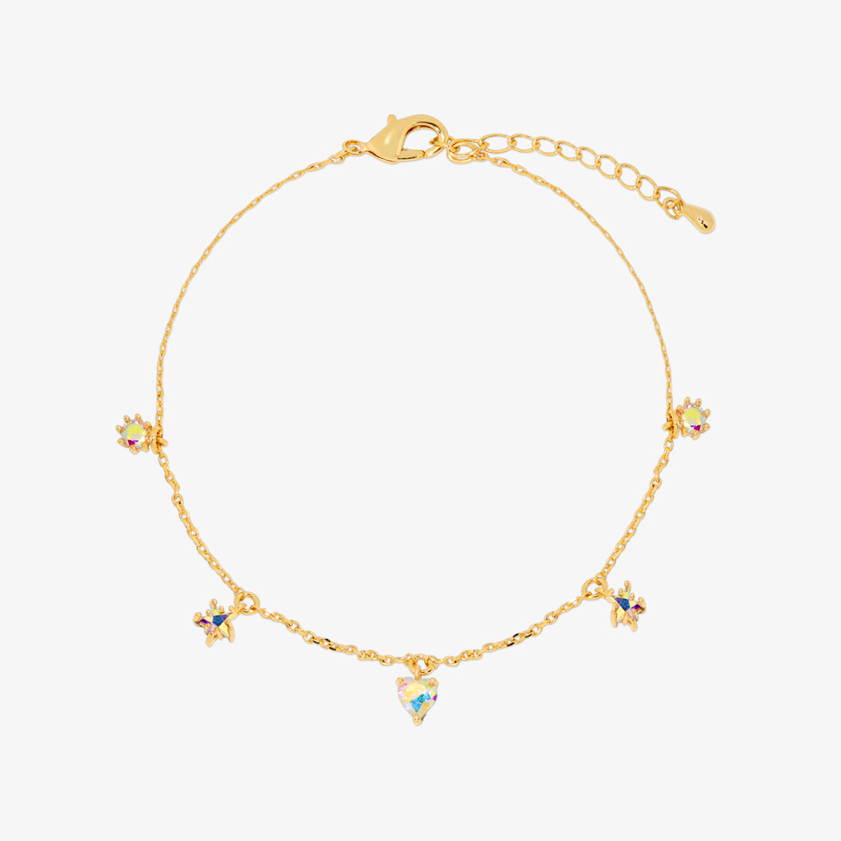 Smoked topaz heart star bracelet