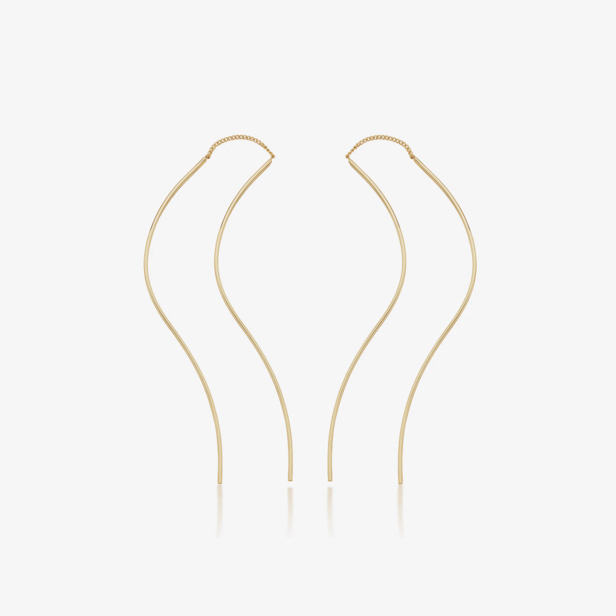 Flow drop long threader earrings