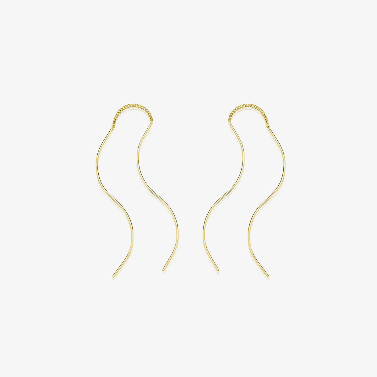 Flow drop short threader earrings