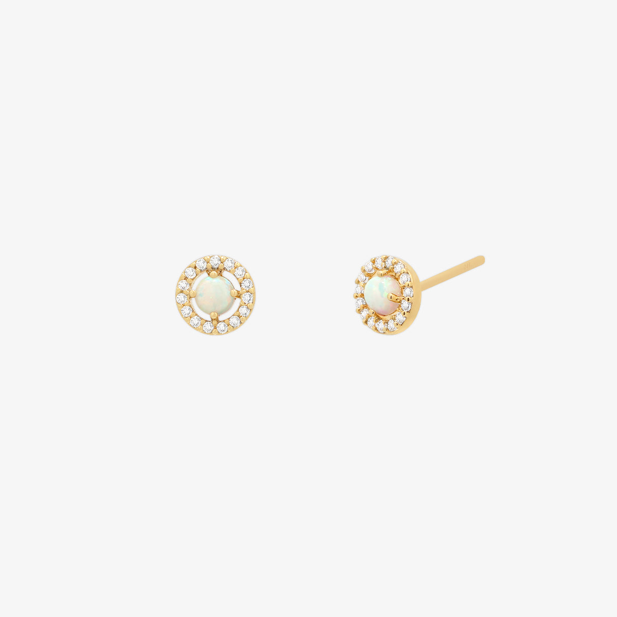 Opal cubic stud earrings