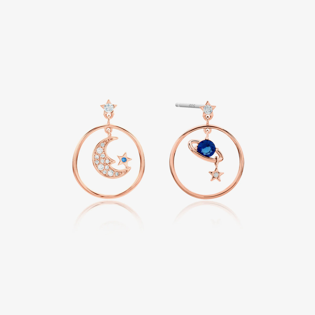 Saturn moon earrings