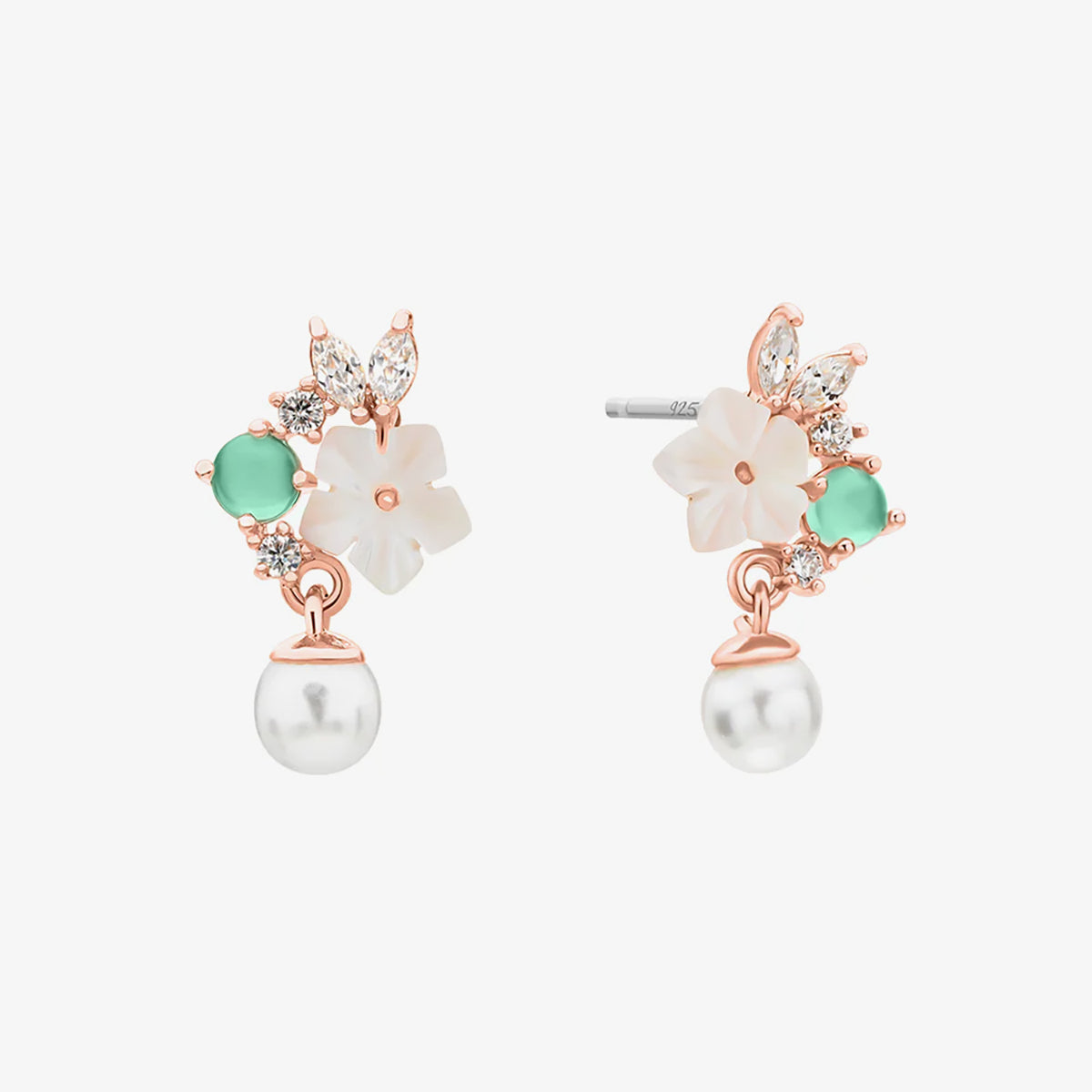 Lily green moonstone dangle earrings