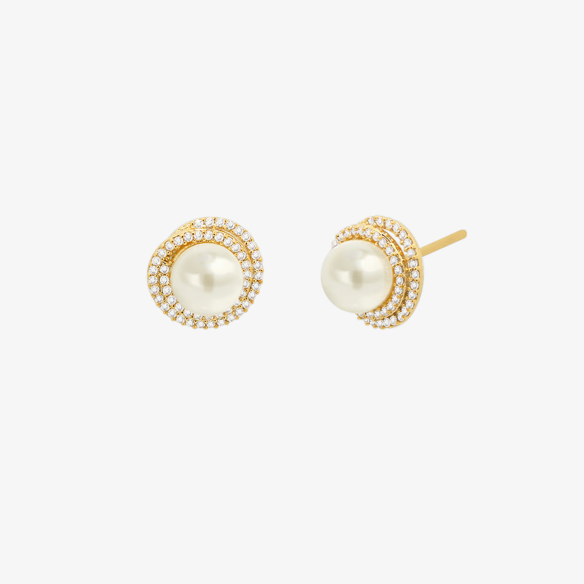 Pearl sparkle stud earrings