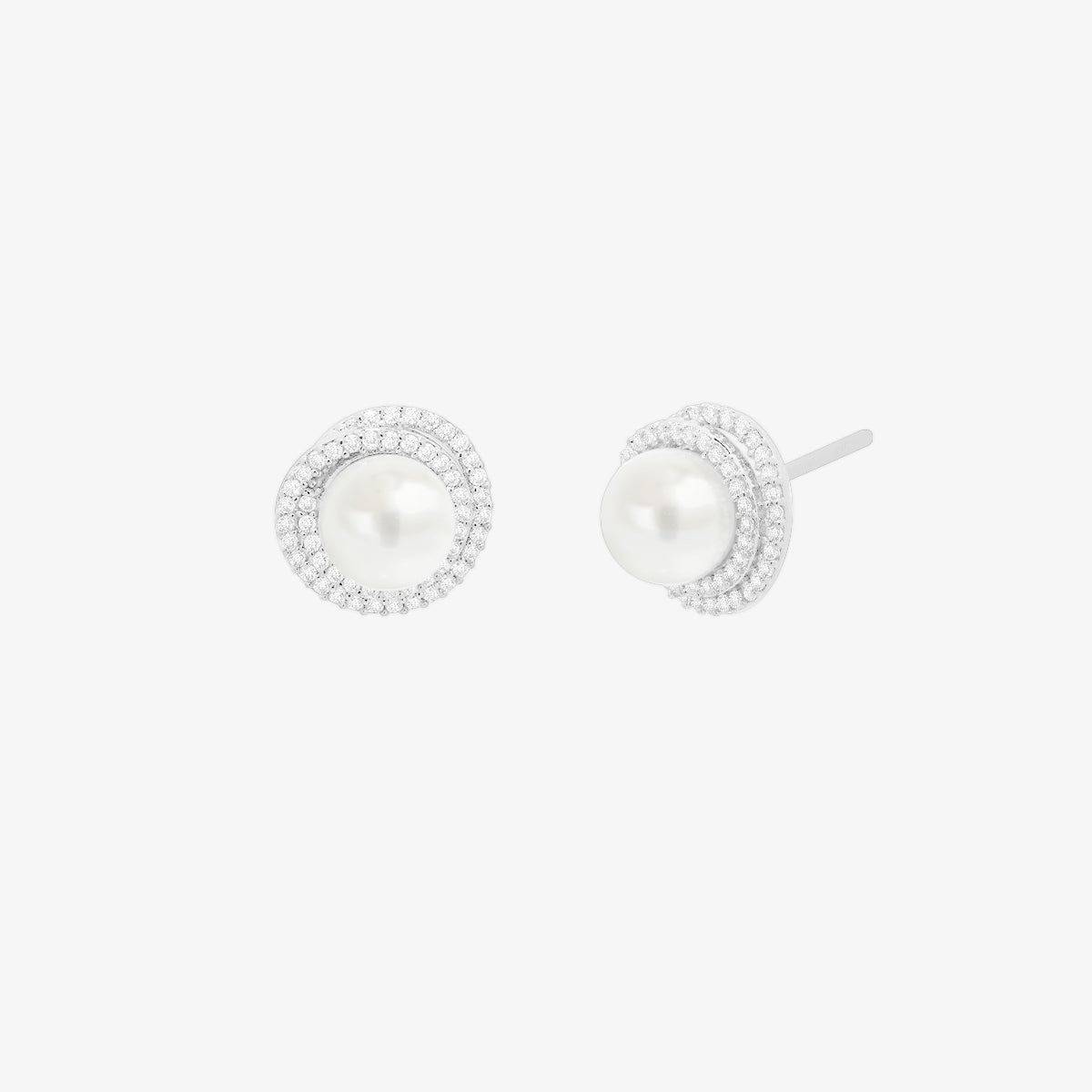 Pearl sparkle stud earrings