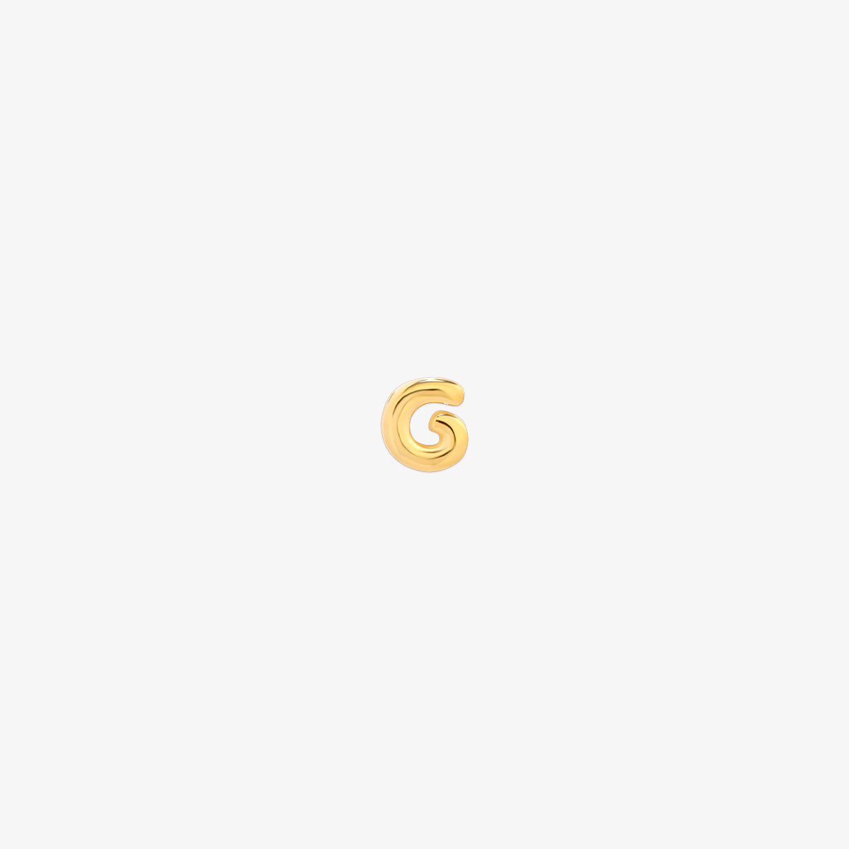 gold Bubble-style initial pendant charm with a playful, rounded font and smooth, polished finish.