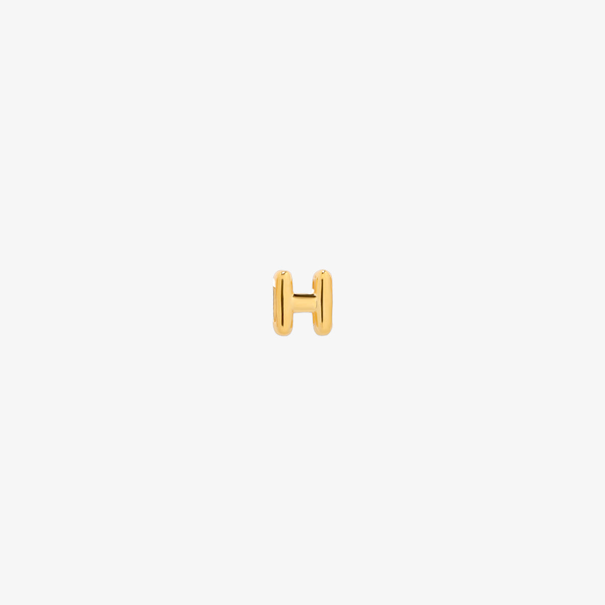 gold Bubble-style initial pendant charm with a playful, rounded font and smooth, polished finish.