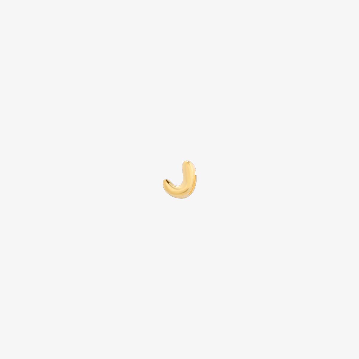 gold Bubble-style initial pendant charm with a playful, rounded font and smooth, polished finish.